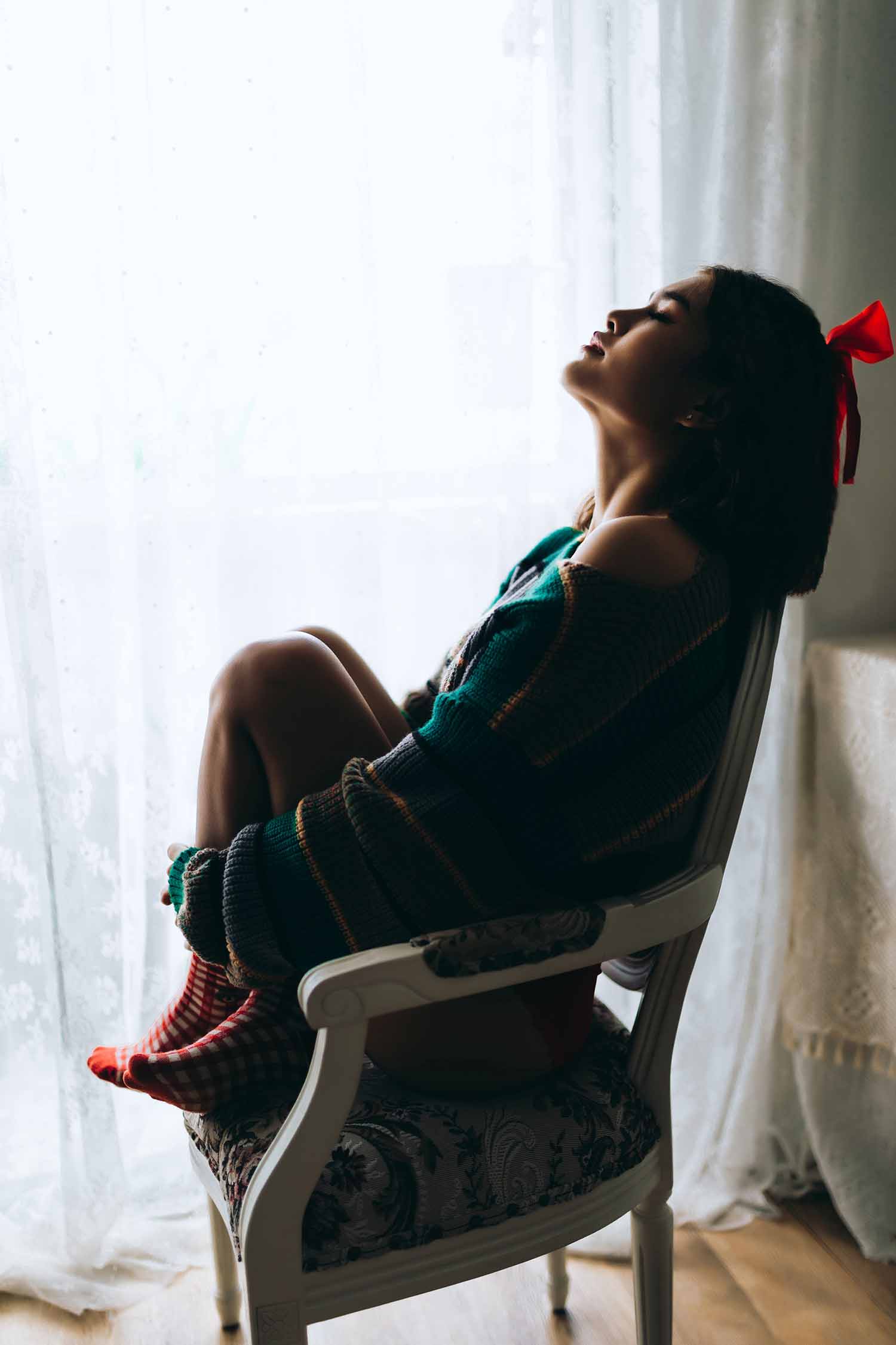 a person sitting in a chair